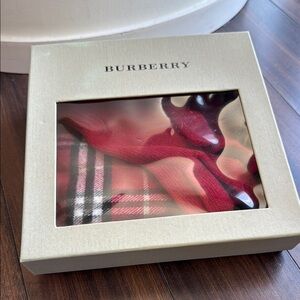 Burberry Red Plaid Scarf in Gift Box